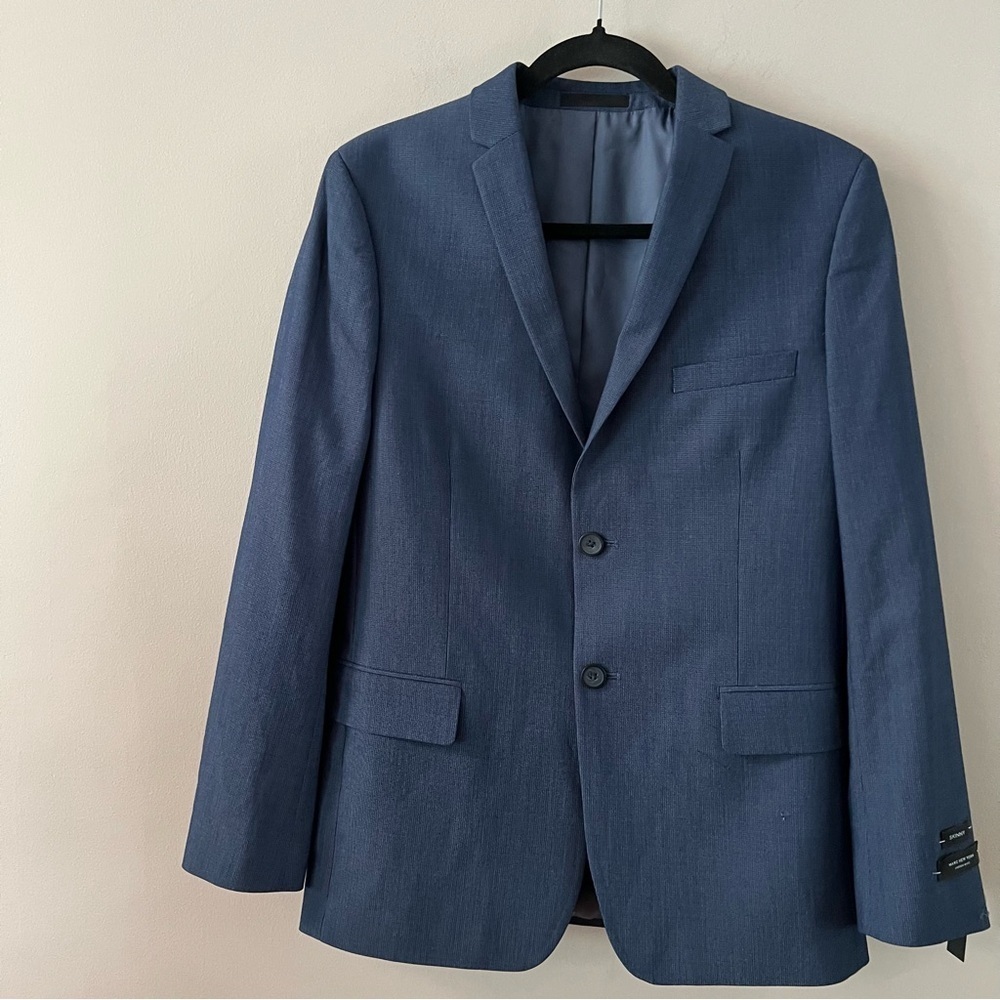 Marc New York Andrew marc skinny fit suit sports jacket mens size 36R blue